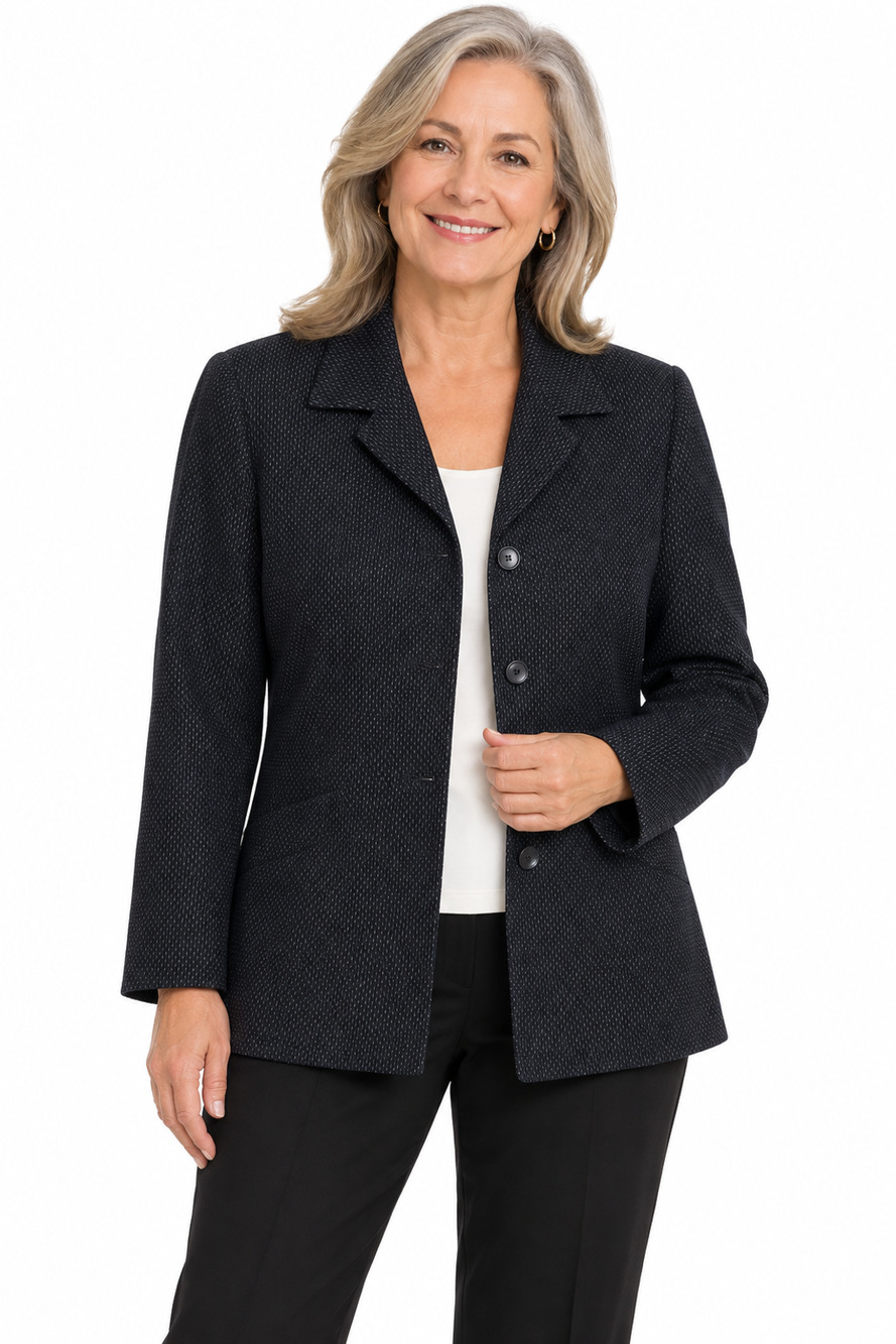 VTG Zanella Womens Blazer Size 6 Lined Italy Black Office Siren Career Business